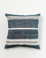 18" Aden Throw Pillow Navy with Natural