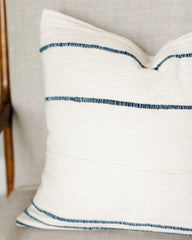 Navy Ribbons Handcrafted Throw Pillow
