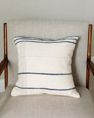 Navy Ribbons Handcrafted Throw Pillow