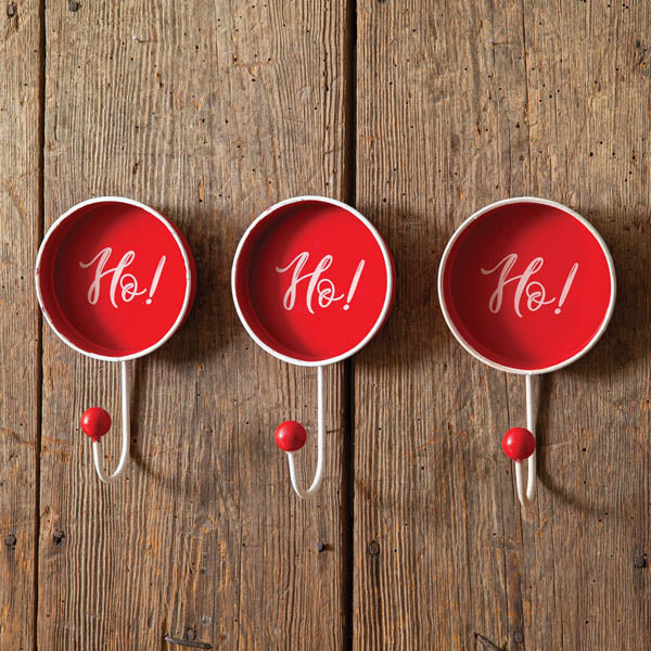 Ho! Ho! Ho! Wall Hook Set – Set of 3 Festive Holiday Hooks