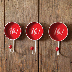 Ho! Ho! Ho! Wall Hook Set – Set of 3 Festive Holiday Hooks