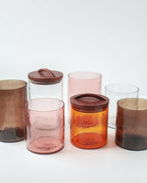 PebbleWood Glass Canisters with Wood Lid