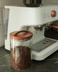 PebbleWood Glass Canisters with Wood Lid