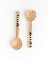 TerraGeo Woven Mango Wood Salad Servers