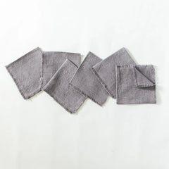 Stone Washed Linen Cocktail Napkin Oyster Set of 6