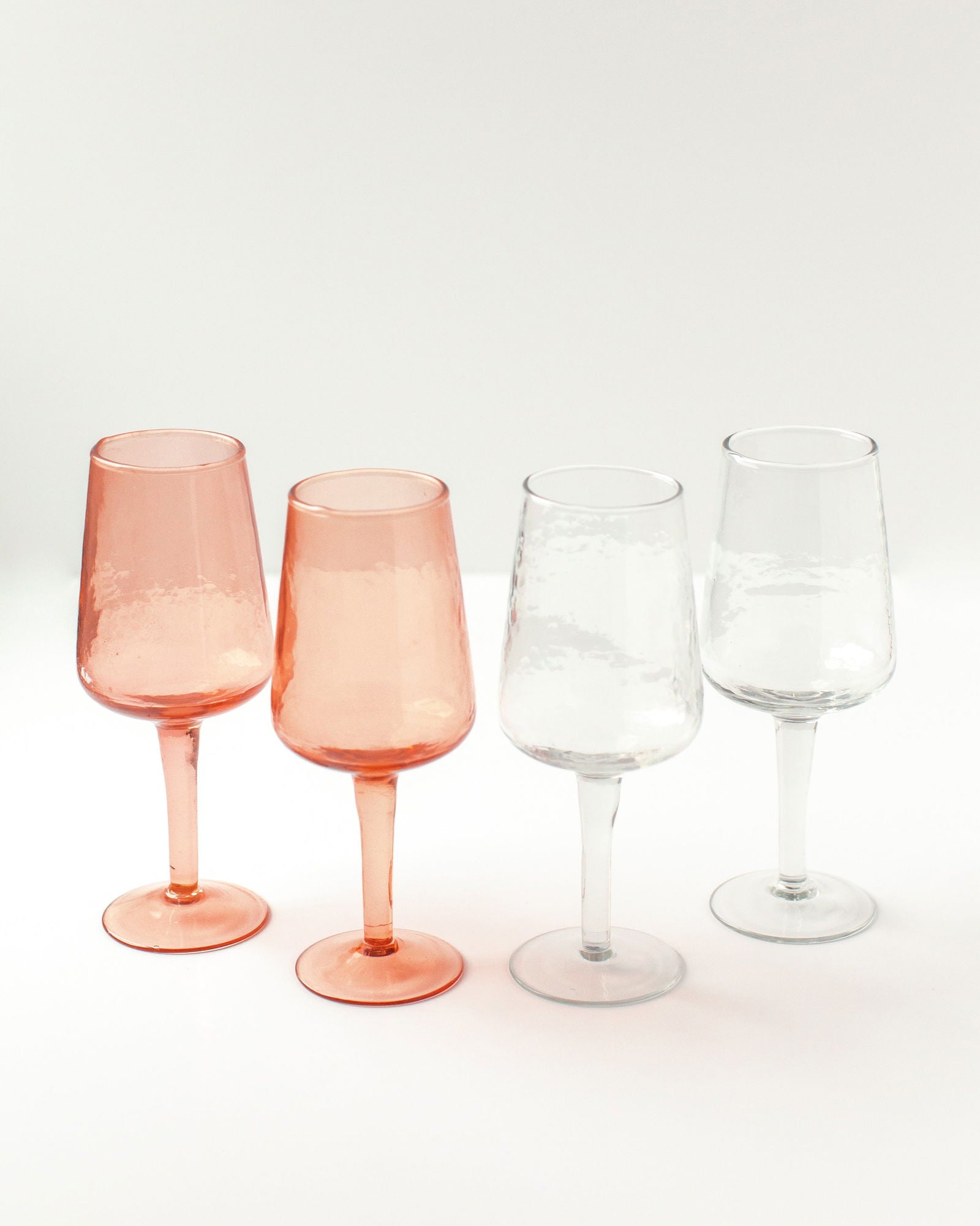 PebbleWood Hammered Wine Glasses