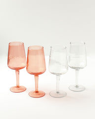 PebbleWood Hammered Wine Glasses