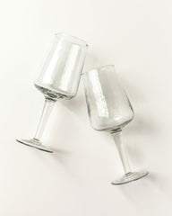 PebbleWood Hammered Wine Glasses Clear