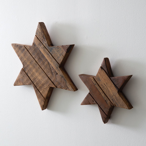 Salwood Christmas Star Set – Rustic Wooden Holiday Wall Décor