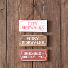City Sidewalks Hanging Sign – Festive Holiday Wall Décor