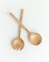 RattanWeave Mango Wood Salad Servers