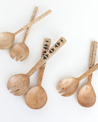 RattanWeave Mango Wood Salad Servers
