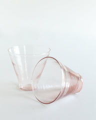 PebbleWood Hammered Funneled Glasses | Set of 2 Blush