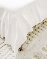 3 Panel Solid Cotton Blanket Natural 90 x 120