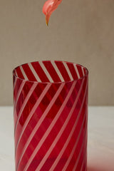 Peppermint Swirl Glass Vase Set of Two