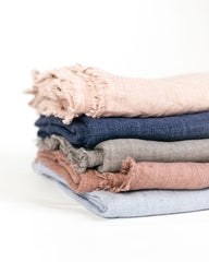 Haven Stone Washed Linen Throw Blanket