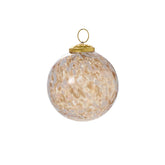 Golden Frost Glass Ornament Collection – Elegant Gold & White Christmas Ornaments (Set of 6) 3.0 x 3.0 x 3.0