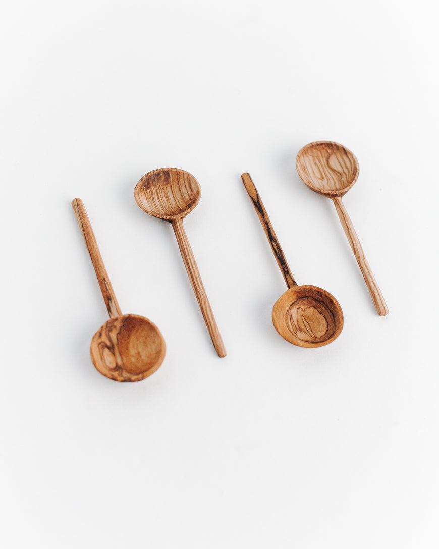 Kibira Olive Wood Coffee Spoon Set