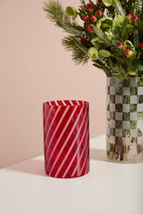 Peppermint Swirl Glass Vase Set of Two
