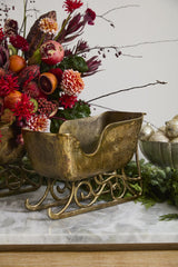 Golden Holiday Sleigh Planter