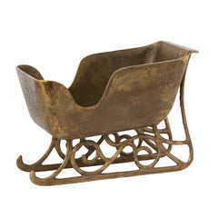 Golden Holiday Sleigh Planter