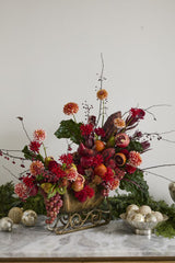 Golden Holiday Sleigh Planter