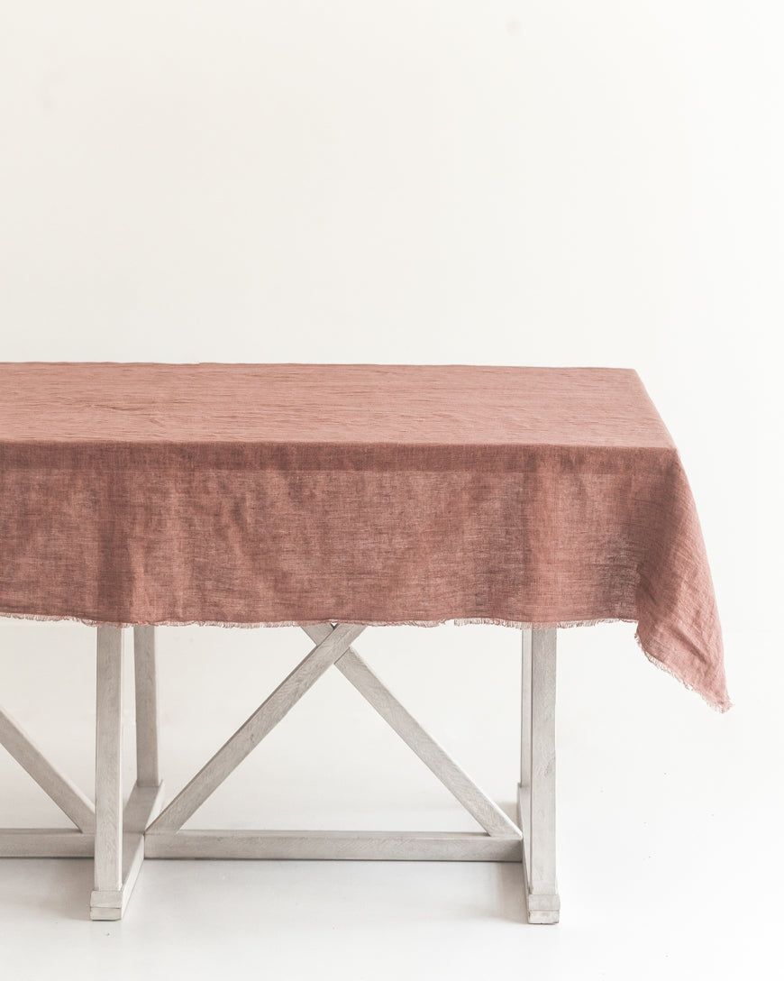 FrayLoom Stone Washed Linen Tablecloth