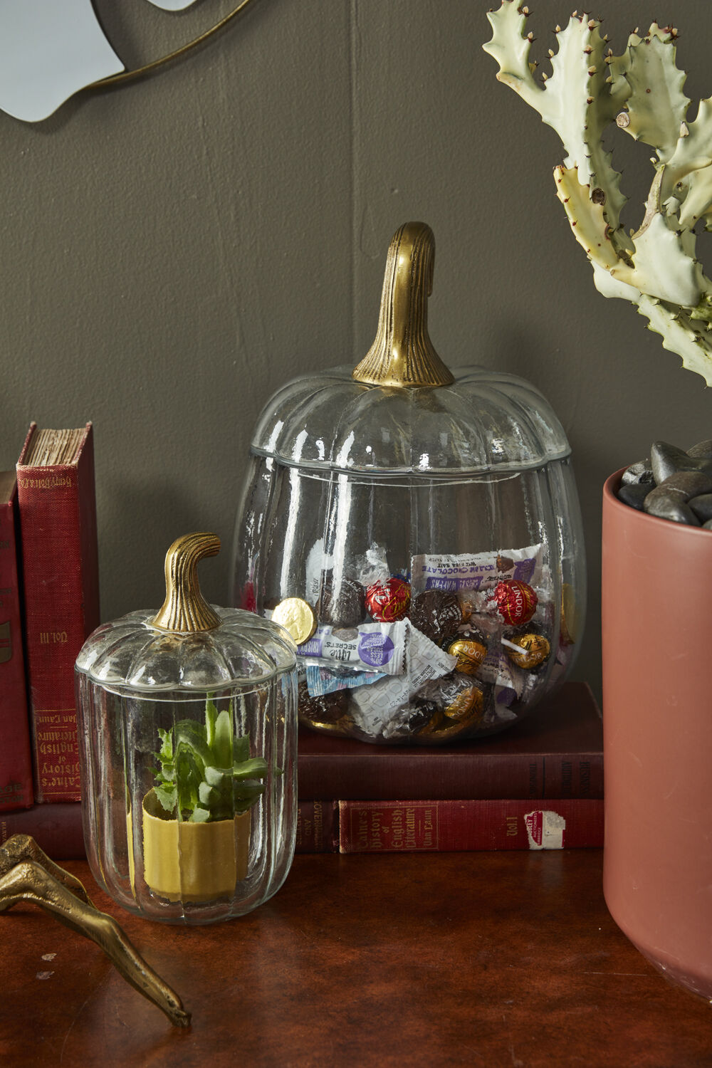 Clear Glass Pumpkin Jar