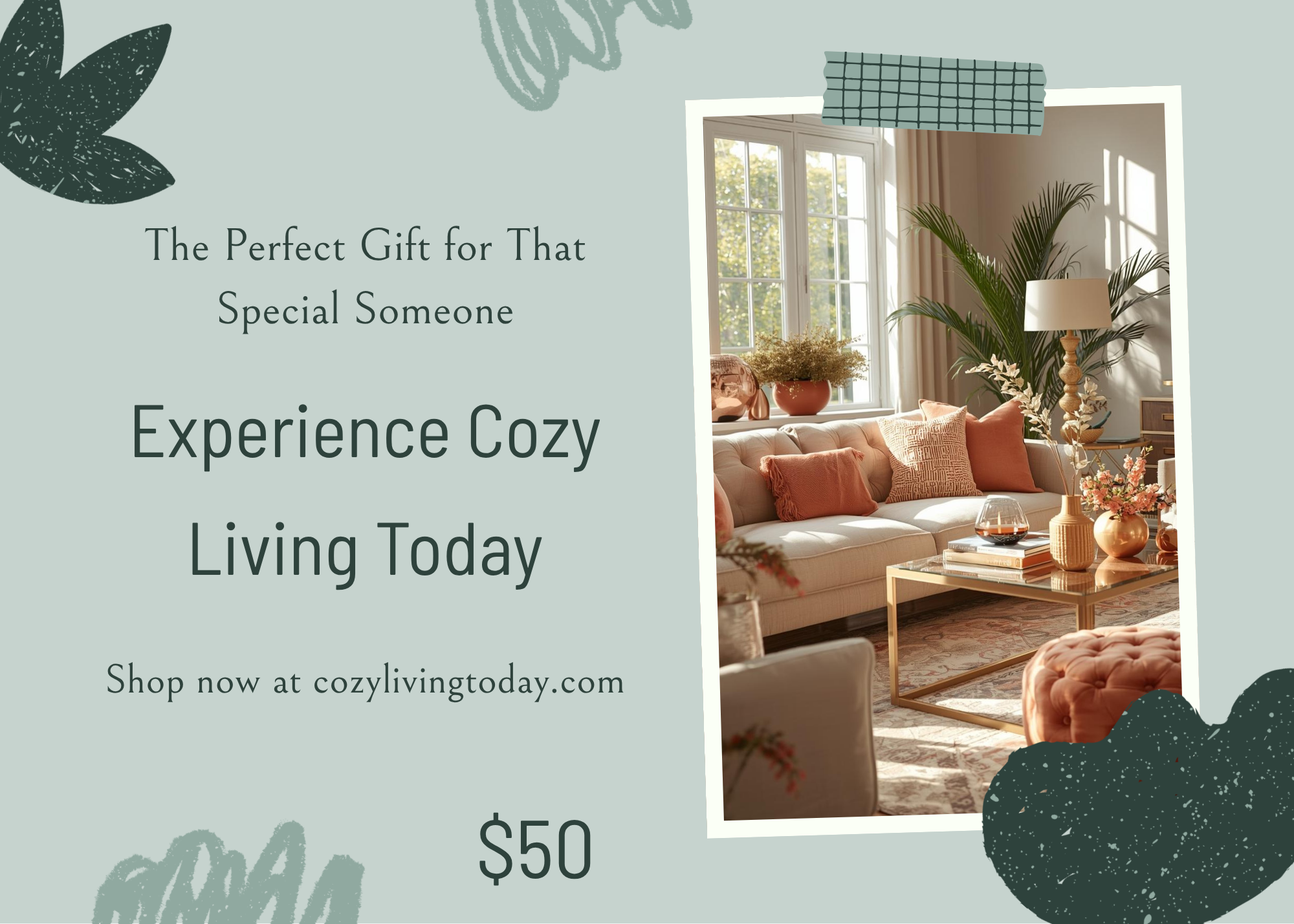 Cozy Living Today Gift Card $50.00