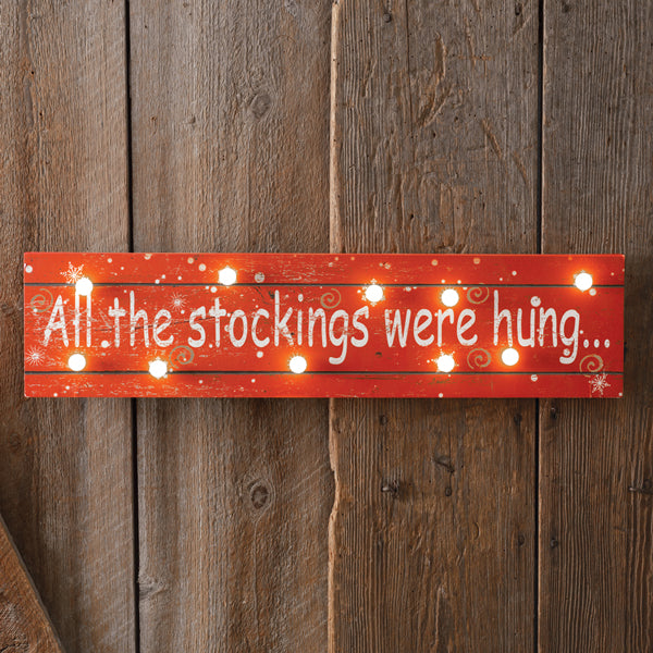All The Stockings Were Hung Marquee Sign – Illuminated Holiday Wall Décor