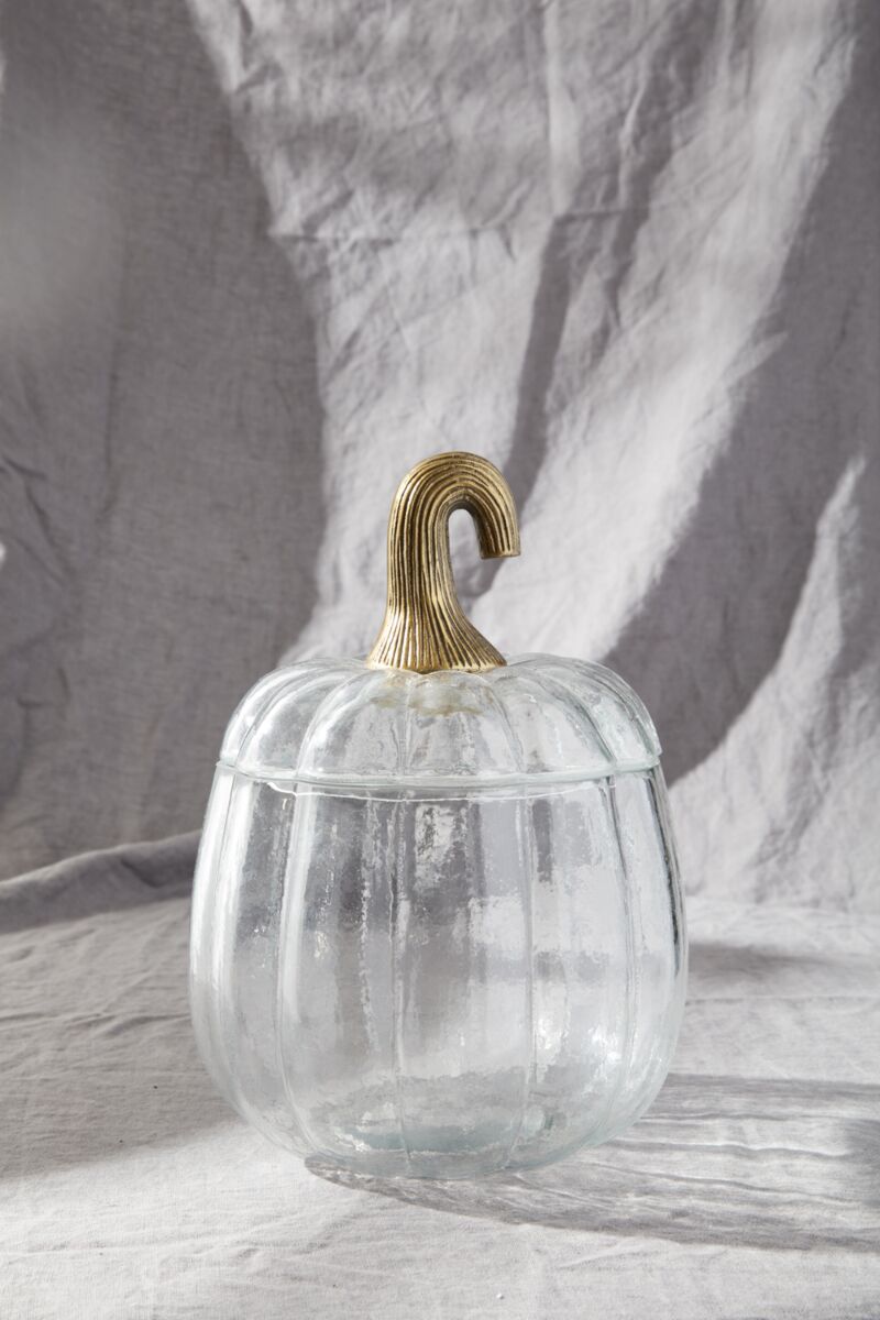 Clear Glass Pumpkin Jar