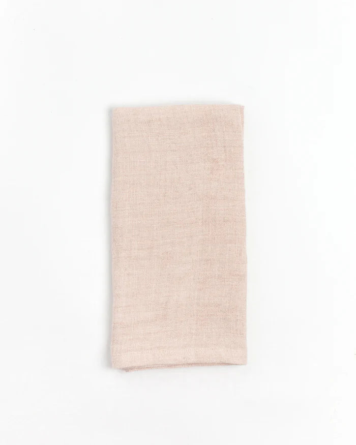 BelgianLoom Stone Washed Linen Napkins Blush