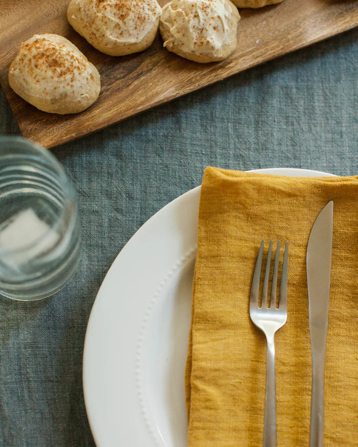 BelgianLoom Stone Washed Linen Napkins Gold