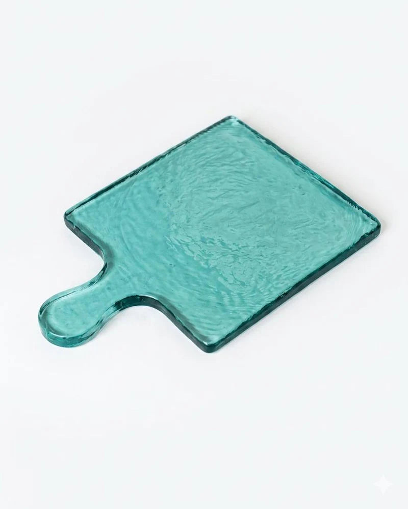 PebbleWood Hammered Glass Serving Boards Green