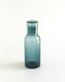 PebbleWood Handblown Hammered Glass Carafe Blue