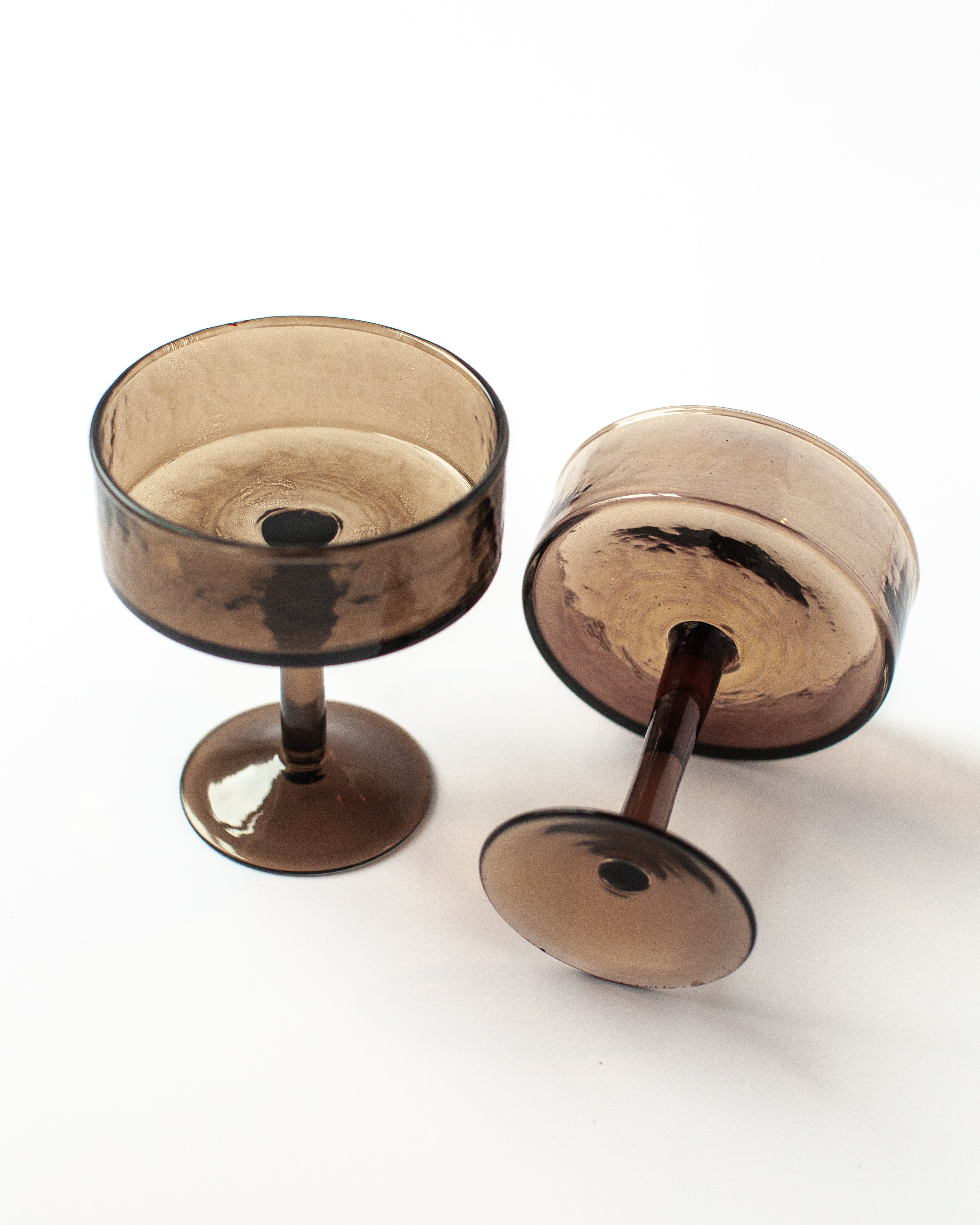PebbleWood Ember Coupe Cocktail Glasses-Set of 2 Smoke