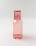 PebbleWood Handblown Hammered Glass Carafe Blush