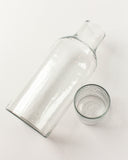 PebbleWood Handblown Hammered Glass Carafe Clear
