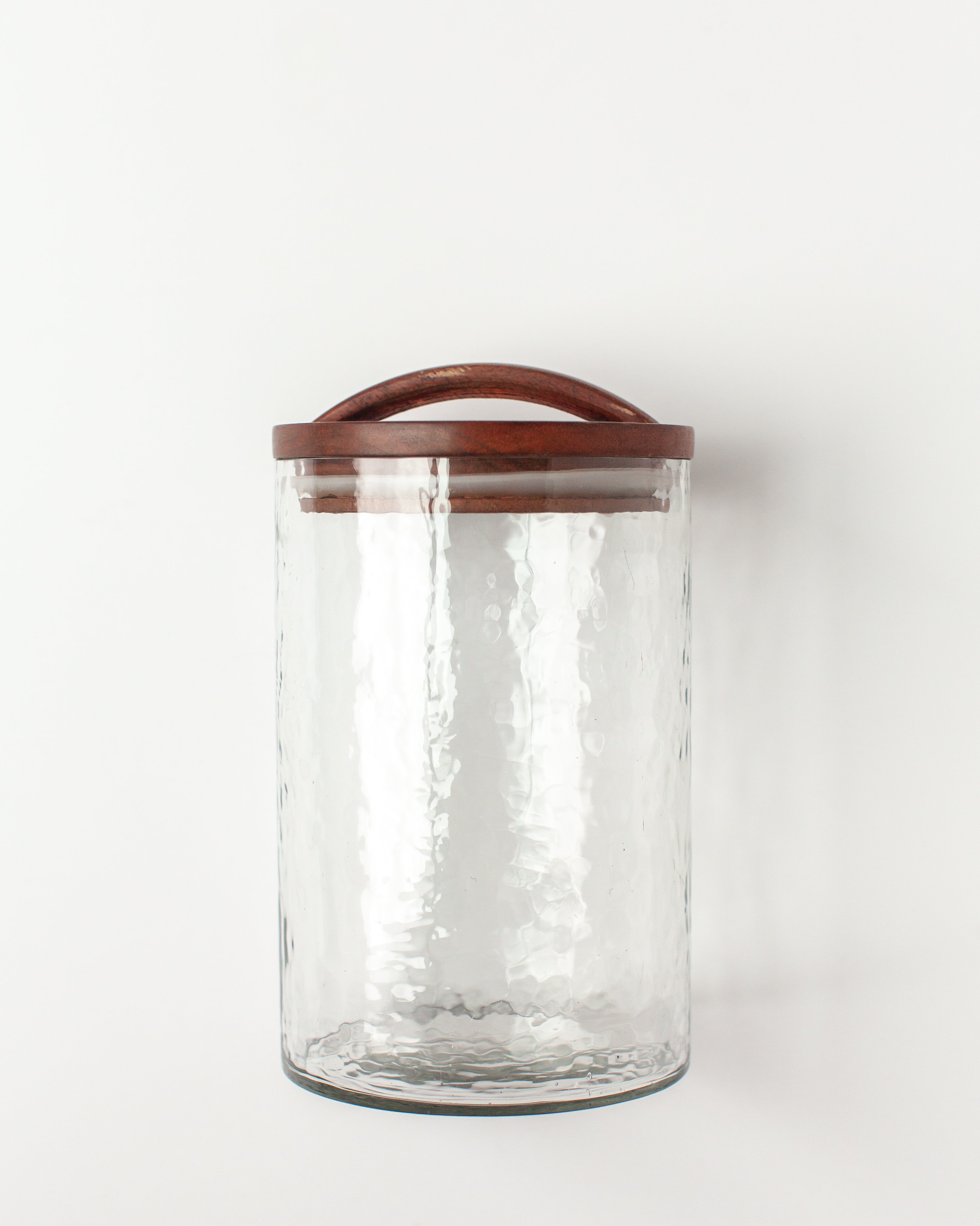 PebbleWood Glass Canisters with Wood Lid Medium Clear