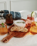 Pair of PebbleWood Hammered Glass Stemless Tumblers