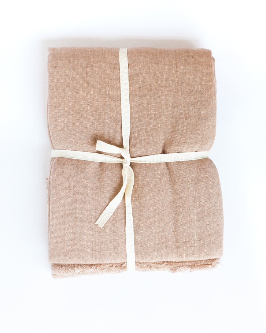 Haven Stone Washed Linen Throw Blanket