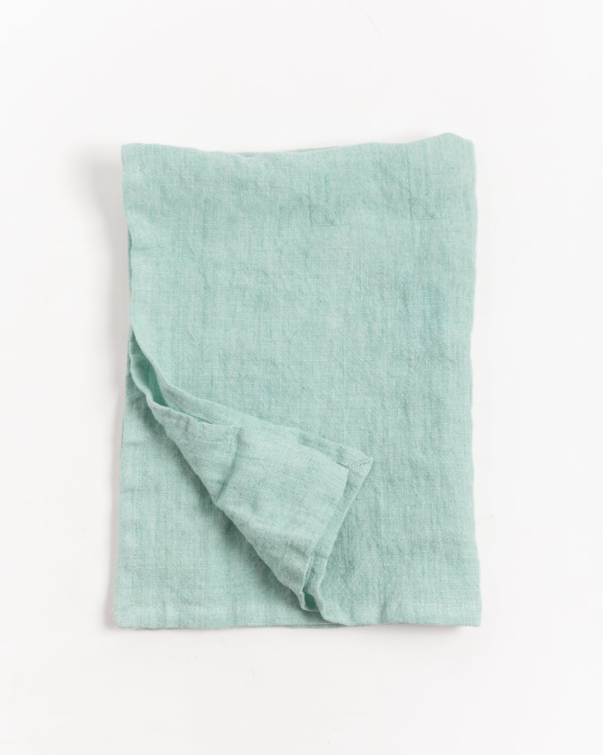 Stone Washed Linen Tea Towel Ocean Spray