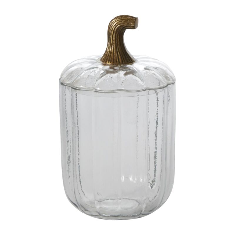Clear Glass Pumpkin Jar