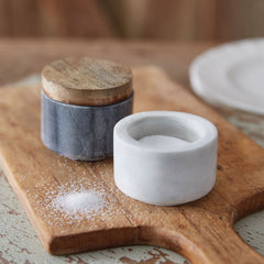 Stacked Marble Salt and Pepper Pinch Pots
