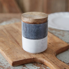 Stacked Marble Salt and Pepper Pinch Pots