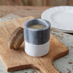 Stacked Marble Salt and Pepper Pinch Pots