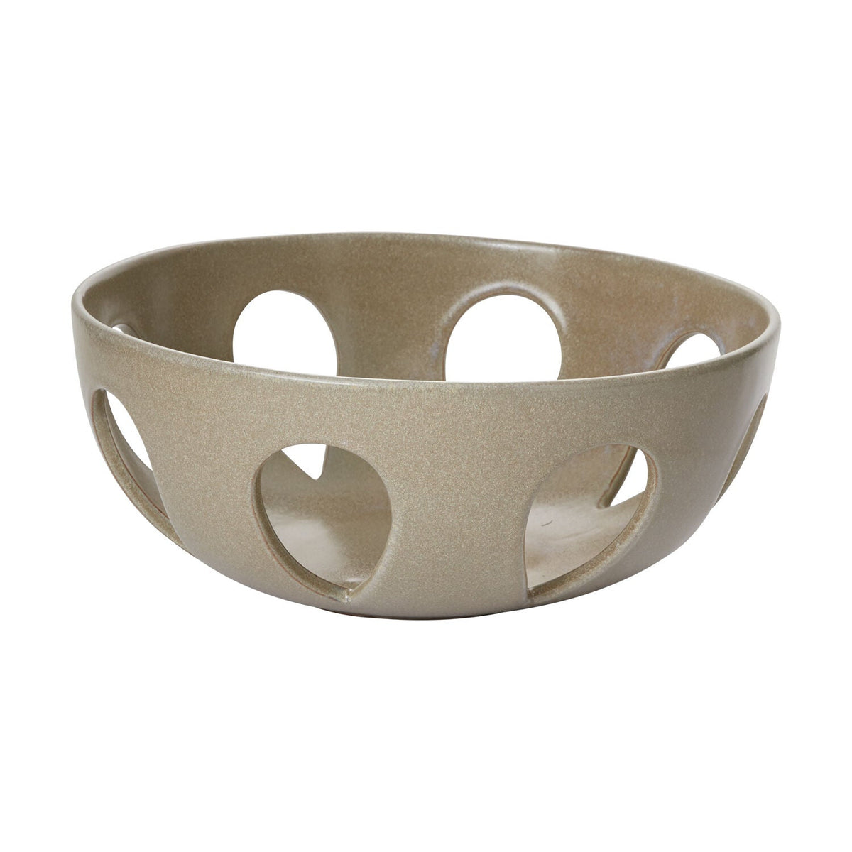 Aira Open-Weave Ceramic Bowl Brown