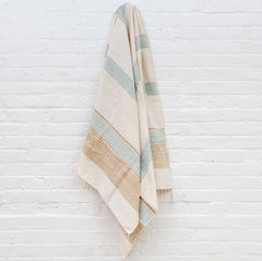 Camden Cotton Bath Towel Azure and Sand