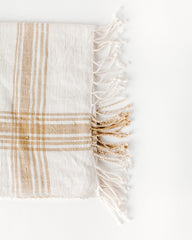 Cabin Hatch Cotton Throw Blanket Beige