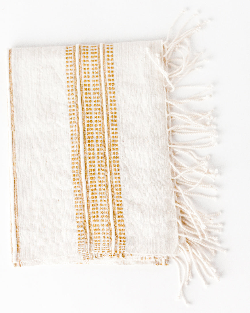 Avery Cotton Hand Towel Natural with Beige